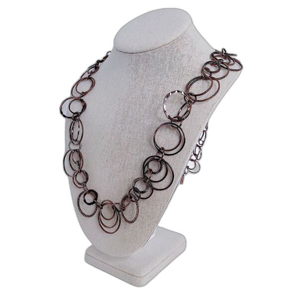 Daisy Fuentes Jewelry - y2k Vintage Daisy Fuentes Circle Necklace Rings Bronze